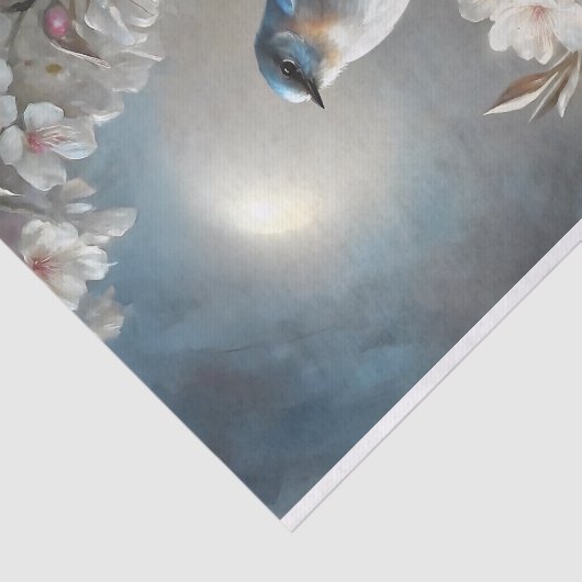 Moonlit Bluebird Decoupage Tissuepapier (Detail)