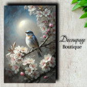 Moonlit Bluebird Decoupage Tissuepapier
