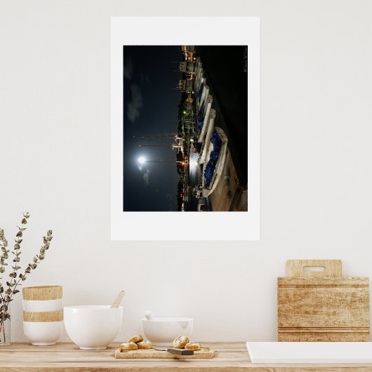 Moonlit Boats Poster (Keuken)