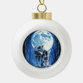 Moonlit Bond – The Wolf and the Gothic Fairy.   Keramische Bal Ornament (Voorkant)