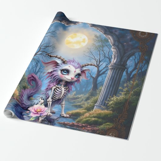 Moonlit Bones – Bewaker van Vergeten Dromen. Cadeaupapier (Uitgerold)