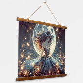 Moonlit Butterfly Enchantress Fantasy Hangend Wandkleed (Gebogen)