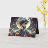 Moonlit Butterfly Enchantress Fantasy Kaart (Gele Bloem)