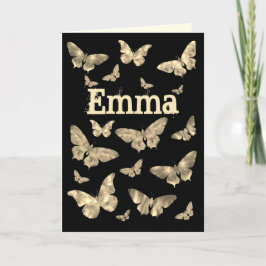 Moonlit Butterfly Gothic Art Emma Name Feestdagen Kaart