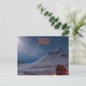 Moonlit Cabin in Alaska Briefkaart (Staand voorkant)