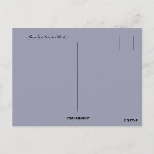 Moonlit Cabin in Alaska Briefkaart (Achterkant)