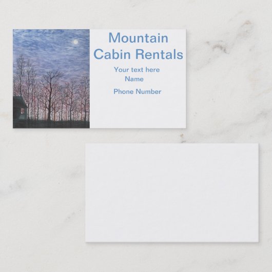 Moonlit Cabin Winter Visitekaartje (Voorkant / Achterkant)