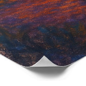 Moonlit Campfire Lake - Pastel Painting Style Art Poster (Hoek)