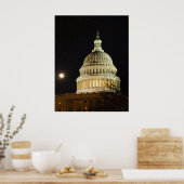 Moonlit Capital Dome Poster (Keuken)