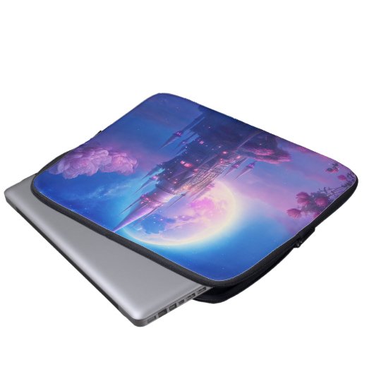 Moonlit Castle dromen Laptop Sleeve (Voorkant onderkant)