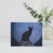 Moonlit Cat Briefkaart (Staand voorkant)