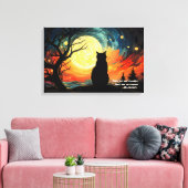 Moonlit Cat Canvas Afdruk (Insitu (Woonkamer))