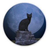 Moonlit Cat Keramische Knop (Voorkant)