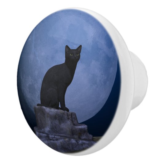 Moonlit Cat Keramische Knop (Rechts)