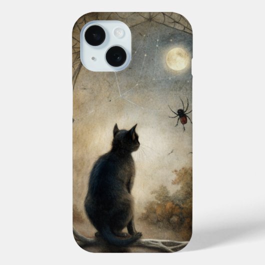Moonlit Cat Phone Case – Mystiek vertrouwd ontwerp (Achterkant)