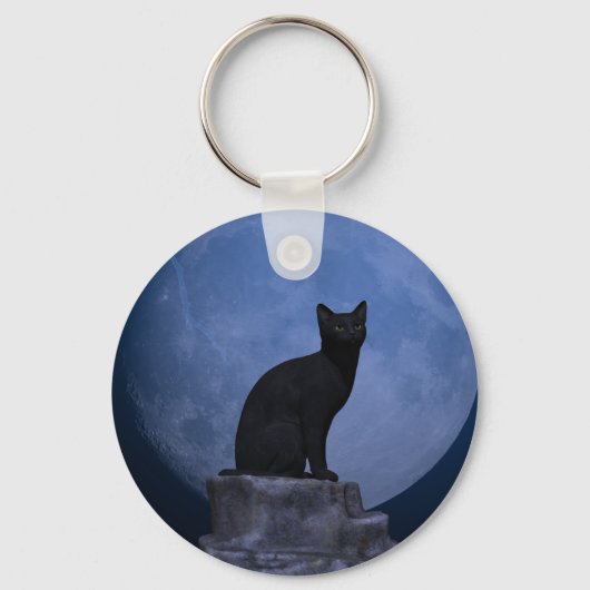 Moonlit Cat Sleutelhanger (Voorkant)