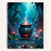 Moonlit Cauldron Grimoire - Lunar Witch Spell Notitieboek (Voorkant)