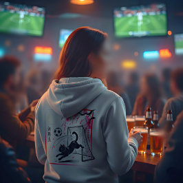 Moonlit Cherry Blossom Cat Soccer for japaness art Hoodie