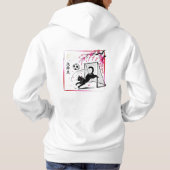 Moonlit Cherry Blossom Cat Soccer for japaness art Hoodie (Achterkant)