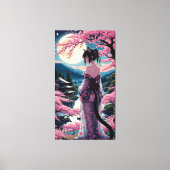 Moonlit Cherry Blossom Fantasy Canvas Afdruk (Voorkant)