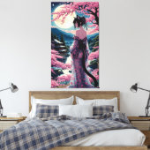 Moonlit Cherry Blossom Fantasy Canvas Afdruk (Insitu (Slaapkamer))