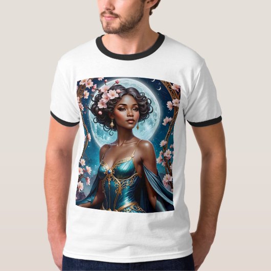 Moonlit Cherry Blossom Fantasy T-shirt (Voorkant)