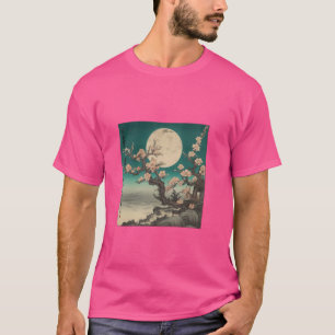 Moonlit Cherry Blossom Night Japanse scene T-shirt