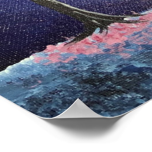 Moonlit Cherry Blossom Poster (Hoek)