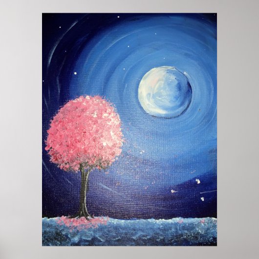 Moonlit Cherry Blossom Poster (Voorkant)