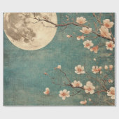 Moonlit Cherry Blossom Serenity Cadeaupapier (Vlak)