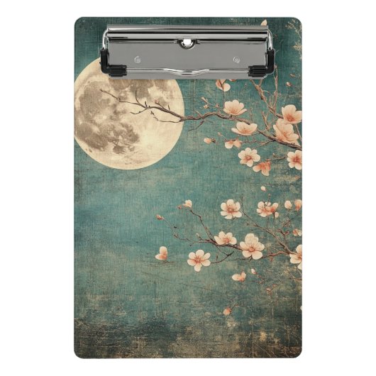 Moonlit Cherry Blossom Serenity Mini Klembord (Voorkant)