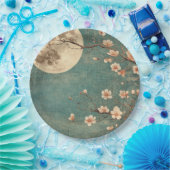 Moonlit Cherry Blossom Serenity Papieren Bordje (Feest)