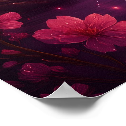 Moonlit Cherry Blossom Serenity Poster (Hoek)