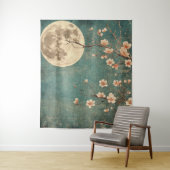 Moonlit Cherry Blossom Serenity Wandkleed (In situ)