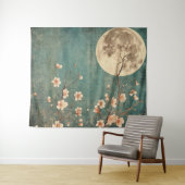 Moonlit Cherry Blossom Serenity Wandkleed (In Situ (horizontaal))