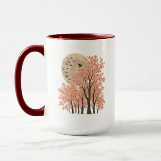 Moonlit Cherry Blossom Trees Nature Art Combo Mug Mok