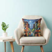Moonlit City Street Kussen (Stoel)