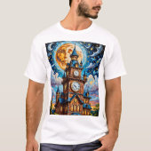 Moonlit Clocktower T-shirt Mozaïek Retro Magic (Voorkant)