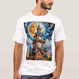Moonlit Clocktower T-shirt Mozaïek Retro Magic