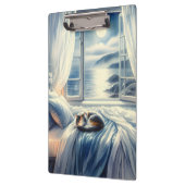 Moonlit Coastal Bedroom with Sleeping Cat Klembord (Links)