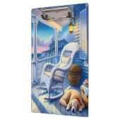 Moonlit Coastal Porch met Dog & Ocean Uitzicht Klembord (Links)