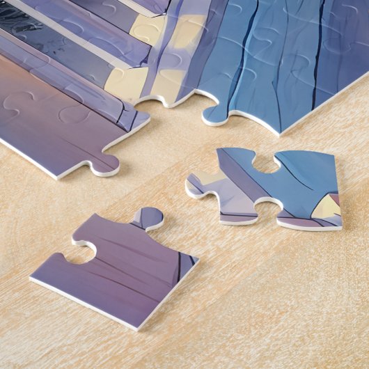 Moonlit Coastal Porch met Dog & Ocean Uitzicht Legpuzzel (Zijkant)