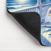 Moonlit Coastal Porch met Dog & Ocean Uitzicht Muismat (Hoek)