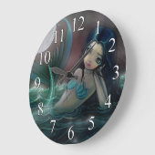 Moonlit Creek Cute Mermaid Wall klok (Hoek)