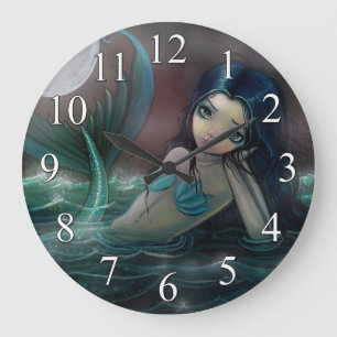 Moonlit Creek Cute Mermaid Wall klok