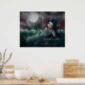 Moonlit Creek Mermaid Poster Print (Keuken)