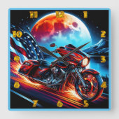 Moonlit cruise met de Amerikaanse vlag Vierkante Klok (Voorkant)