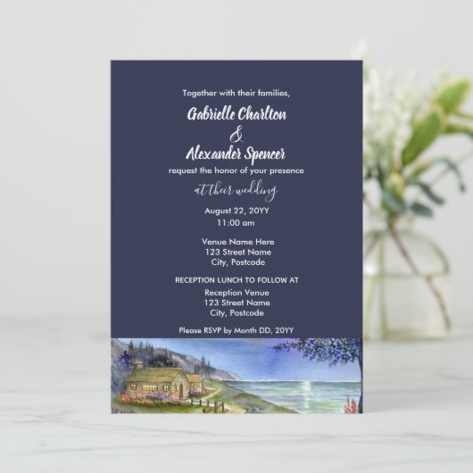 Moonlit de Uitnodiging van de Waterverf van de Weg (Staand voorkant)