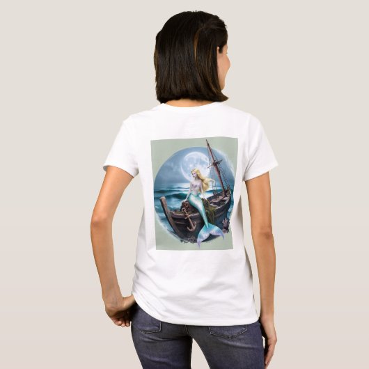 Moonlit Depths: Zeemeermin en de Vergeten Schipper T-shirt (Achterkant volledig)