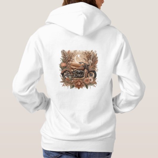 Moonlit Desert Magic - Boho-stijl Moto Hoodie (Achterkant)